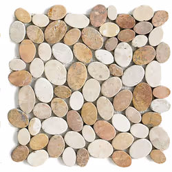 Description générale Mosaïque en marbre naturel et travertin, idéale pour embellir vos murs ou sols. Elle peut être utilisée ...