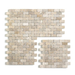 Carrelage de mosaïque (Boite de 1m²) / Plaque mosaïque mur et sol en marbre naturel coloris beige mat - 30 x 30 cm - PEGANE -