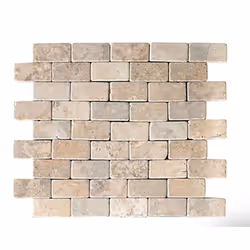 Mosaïque en marbre naturel et travertin à poser au mur ou au sol À utiliser en tant que listel ou seule pour mettre en valeur ...