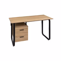 Bureau en bois de particules mélamniés et métal coloris naturel. A monter soi-même. Dimensions : Longueur 120 x Profondeur 60 ...