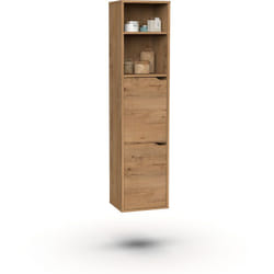 Pegane - Colonne sdb coloris chêne doré - Hauteur 150 x Longueur 36 x Profondeur 30 cm