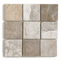 Carrelage mosaïque / Plaque de mosaïque mur et sol en marbre naturel coloris blanc mat - 30 x 30 cm Pegane