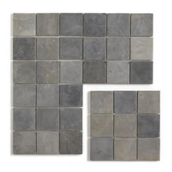 Carrelage mosaïque (Boite de 1m²) / Plaque de mosaïque mur et sol en marbre naturel coloris Gris argent - 30 x 30 cm - PEGANE -