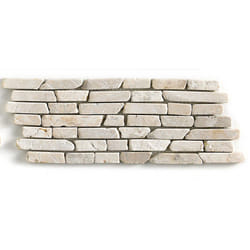 Pegane - Carrelage mosaïque / Plaque de mosaïque mur et sol en marbre naturel coloris blanc - 11,7 x 30,5 cm