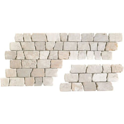 Carrelage mosaïque (Boite de 1m²) /Plaque de mosaïque mur et sol en marbre naturel coloris blanc - 14.8 x 30,5 cm - PEGANE -