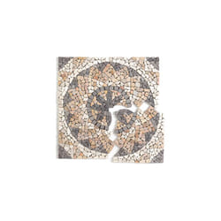 Pegane - Rosace de plafond (Boite de 1m²) en marbre et travertin multicolore - 80 x 80 cm
