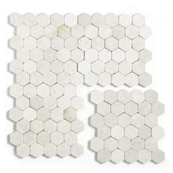 Carrelage mosaïque (Boite de 1m²) /Plaque de mosaïque mur et sol en marbre naturel coloris blanc - 33 x 33 cm - PEGANE -