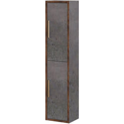 Pegane - Colonne de salle de bain en mélaminé coloris gris - Longueur 31 x profondeur 25 x Hauteur 140 cm