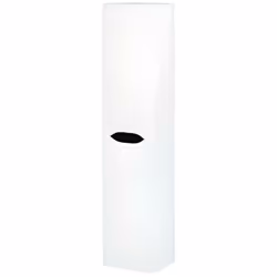 Meuble de salle de bain en mélamine laquée blanc brillant et façades en MDF De 2 portes ouverture en 2 sens : à Gauche ou à d ...
