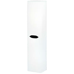 Pegane - Colonne Meuble salle de bain en mélamine laqué blanc brillant - Longueur 30 x profondeur 27 x Hauteur 140 cm
