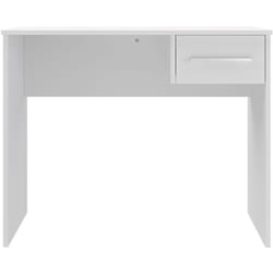 Pegane - Bureau en mélamine coloris blanc - Longueur 90 x profondeur 50 x Hauteur 75 cm