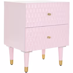 Table de chevet / table de nuit en manguier coloris rose pale avec 2 tiroirs Dimensions : Longueur 52 x Profondeur 42 x Haute ...