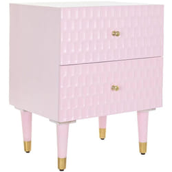 Table de chevet / table de nuit en manguier coloris rose pale - Longueur 52 x Profondeur 42 x Hauteur 62 cm Pegane