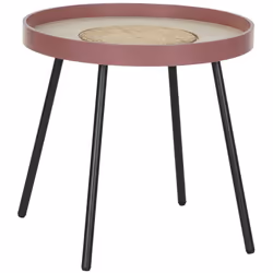 Table basse ronde en MDF et osier. Ce meuble est idéal dans un salon ou séjour. Dimensions : diamètre 45 x hauteur 44 cm Mati ...