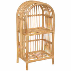 Optez pour une touche naturelle dans la chambre des enfants avec cette bibliothèque. Ce meuble est fabriqué en rotin et compo ...