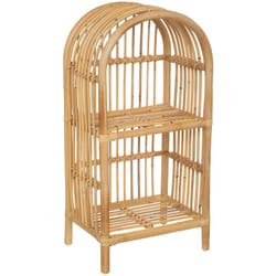 Pegane - Bibliothèque enfant en rotin coloris beige - Longueur 38 x Profondeur 28 x Hauteur 76 cm