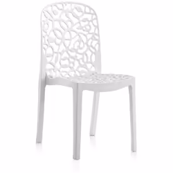 Lot de 6 chaises de table-salle à manger - cuisine en résine coloris blanc adaptées aussi bien pour l'extérieur que pour l'in ...