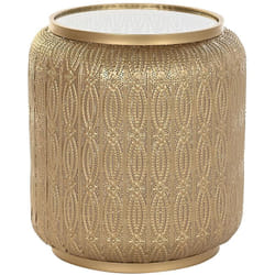 Table d'appoint en métal coloris doré - diamètre 42 x hauteur 44 cm Pegane