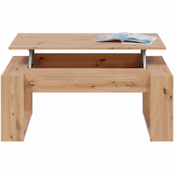 Table basse modulable en mélamine coloris chêne avec espace de rangement Dimensions: Hauteur 45 x Longueur 105 x Profondeur 5 ...