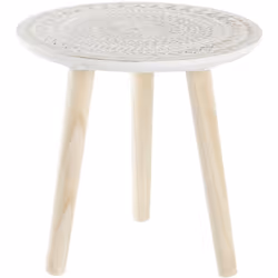 Table d'appoint conçue en bois MDF coloris blanc. A la fois très tendance et pratique. Dimensions : diamètre 30 x hauteur 31  ...