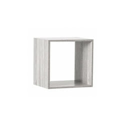Etagère murale en panneaux de particules coloris gris - Longueur 34,4 x Profondeur 32 x Hauteur 34,4 cm