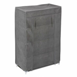 Meuble à chaussures, armoire à chaussures en tissu coloris gris anthracite - Longueur 59 x Profondeur 29 x Hauteur 89 cm Pegane