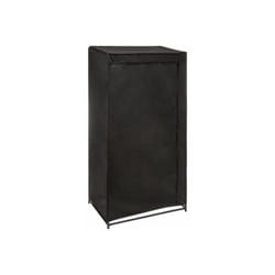 Pegane - Armoire de rangement avec 1 penderie non tissé coloris noir - Longueur 70 x Profondeur 46 x Hauteur 148 cm
