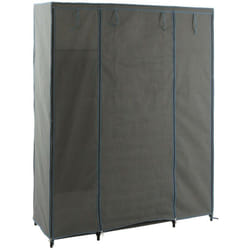 Armoire penderie avec 3 boîtes en tissu coloris gris anthracite - Longueur 133 x Profondeur 44 x Hauteur 170 cm Pegane