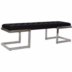 Banquette en acier coloris noir Dimensions : Longueur 140 x Profondeur 40 x Hauteur 40 cm Matière : Acier/Polyester Coloris : ...