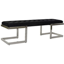 Banquette en acier coloris noir - Longueur 140 x Profondeur 40 x Hauteur 40 cm -PEGANE-