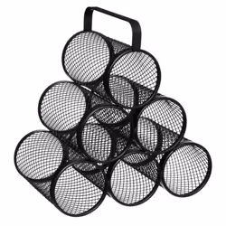 Rack à bouteilles fabriqué en métal coloris noir avec une capacité de 6 bouteilles. Dimensions : Longueur 28 x Profondeur 18, ...