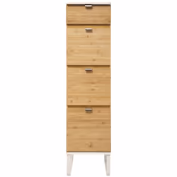 Chiffonnier équipé de 3 tiroirs coloris bois naturel et pieds coloris blanc. A monter soi-même. Dimensions : longueur 33 x Pr ...