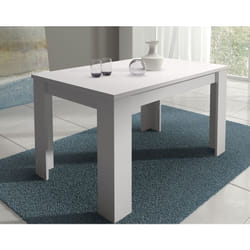 Table salle à manger extensible coloris blanc - Longueur 138-198 x Profondeur 88 x Hauteur 76 cm Pegane