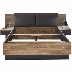 Lit adulte en 160 x 200 cm avec 2 tables de chevets avec chacun 1 tiroir environ Longueur 43 x Hauteur 21 x Profondeur 41 cm. ...