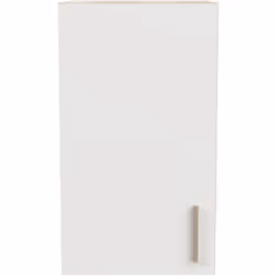 Meuble haut de cuisine en panneaux de particules épaisseur 16mm mélamine coloris chêne kronberg, blanc. Equipé d'une porte av ...