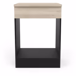 Meuble bas de cuisine en panneaux de particules épaisseur 16mm, mélamine décor chêne kronberg, noir mat. Résistant à l’eau re ...