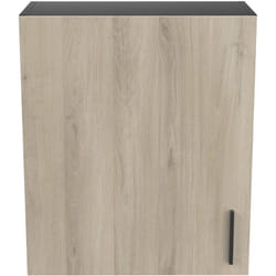 Pegane - Meuble haut de cuisine coloris chêne kronberg, noir mat - Longueur 60 x Hauteur 70 x Profondeur 30 cm