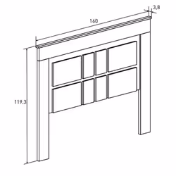 Tête de lit 160 cm avec pieds coloris chêne vieilli; en panneaux de particules mélaminés. Facile à installer dans votre chamb ...