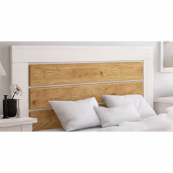 Tête de lit en panneau de particule mélaminé coloris Chêne et pin andrersen. Son design moderne apporte un effet élégant et d ...