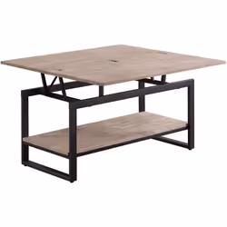 Description générale Table basse moderne avec un design élégant et fonctionnel. Elle est équipée d'une étagère de rangement i ...
