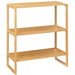 Pegane - tagère en bambou avec deux tablettes de rangement coloris naturel - Longueur 69.5 x Profondeur 33.5 x Hauteur 84 cm