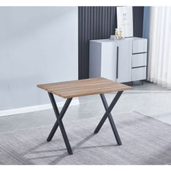 Table de cuisine, table de repas en mdf avec pieds en métal coloris noir - Longueur 100 x Profondeur 70 x Hauteur 76 cm Pegane