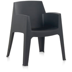 Lot de 12 chaises de jardin empilables en résine coloris Gris - Longueur 67 x Profondeur 60 x Hauteur 82 cm Pegane