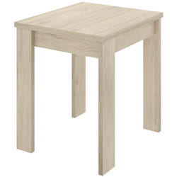 Table extensible en panneaux de particules mélaminés coloris chêne - Longueur 67.1-134.2 x Profondeur 67.1 x Hauteur 77.3-79.2 cm Pegane