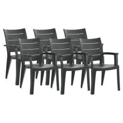 PEGANE Chaises de jardin - Lot de 6