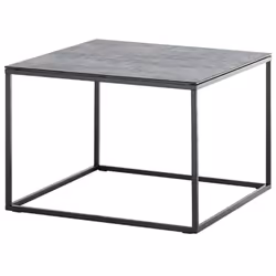 Table basse avec aspect céramique. Plaque de verre d'environ 5 mm avec revêtement en mélamine aspect céramique d'environ 1 mm ...