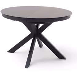 Table à manger extensible de 120 à 160 cm avec extension synchrone et insert rabattable. Plateau de table avec verre de sécur ...