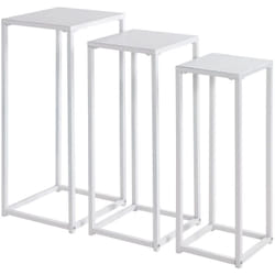 Pegane - Lot de 3 porte-plantes coloris blanc