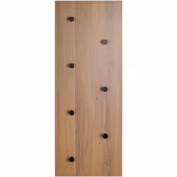 Garderobe murale en MDF décor chêne, crochets en métal laqué noir. Dimensions : Longueur 80 x Profondeur 5 x Hauteur 30 cm Ma ...