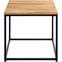 Table d'appoint coloris noir-chêne - Longueur 45 x Profondeur 45 x Hauteur 45 cm